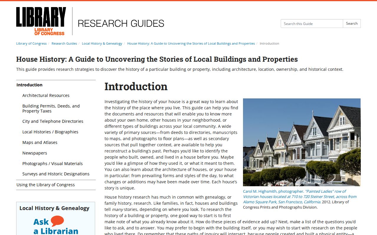 Saginaw past residents house-history research using the Library of Congress guide