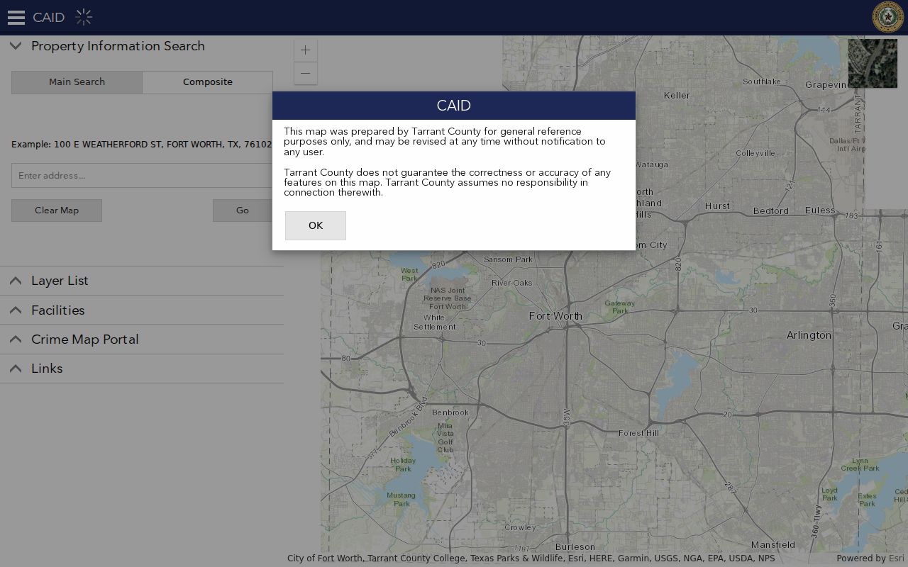 Saginaw neighbors lookup Tarrant County CAID GIS parcel map tools