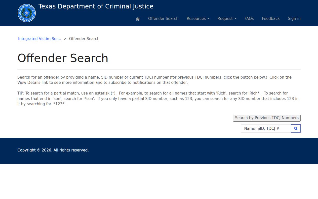 Saginaw resident lookup Texas Department of Criminal Justice offender search