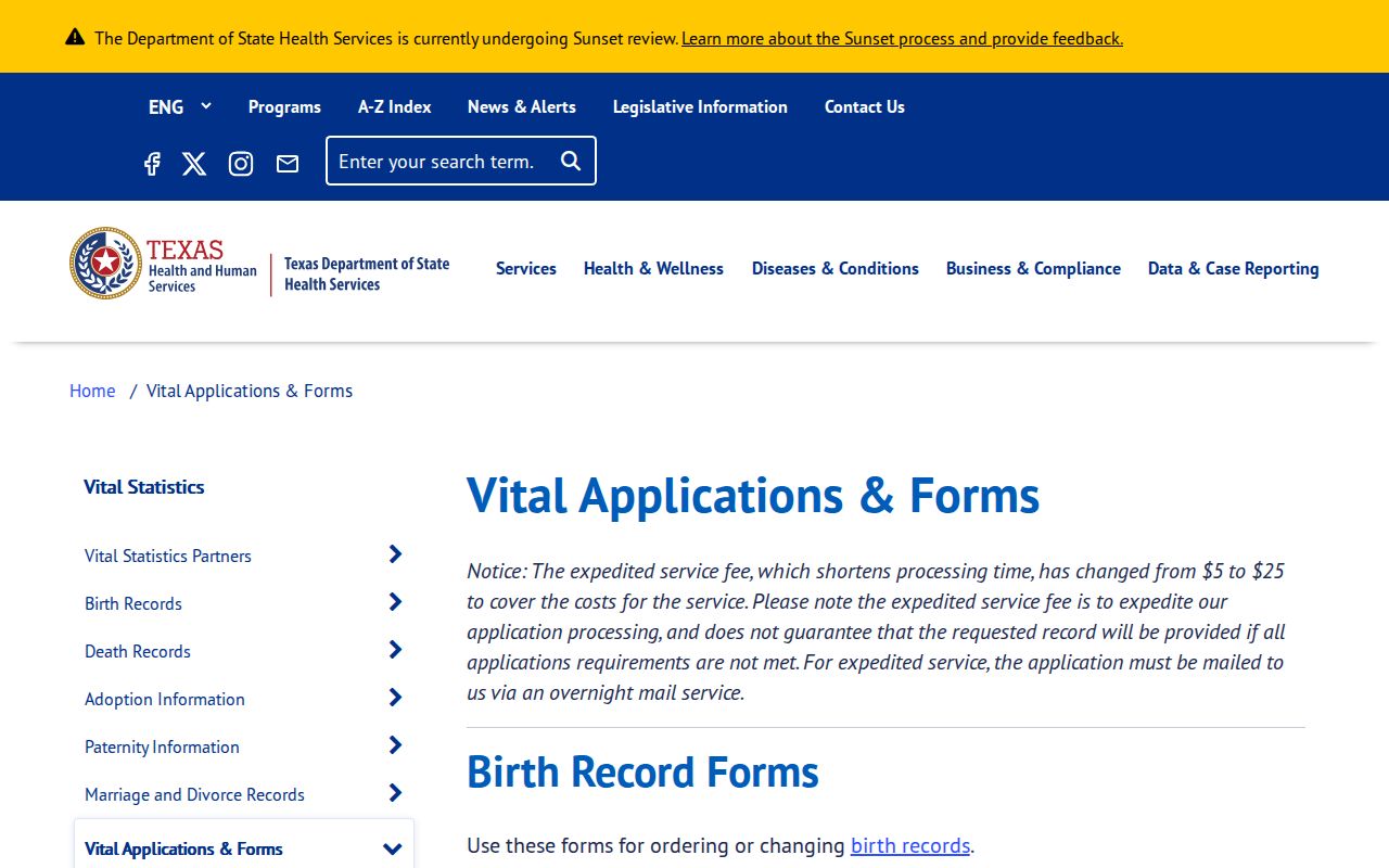 Saginaw residents directory Texas vital records forms